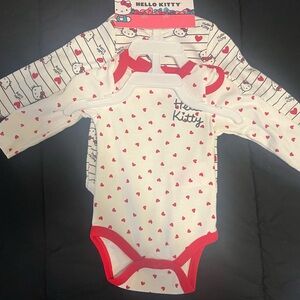 Hello Kitty Red and White Heart Onesie Set